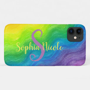 Helles Abstraktes Regenbogenfarbiges Ombre Monogra Case-Mate iPhone Hülle