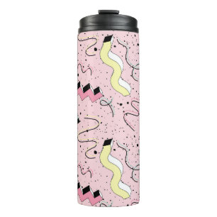 Helles abstraktes Retro-Muster, nahtlos. Thermosbecher