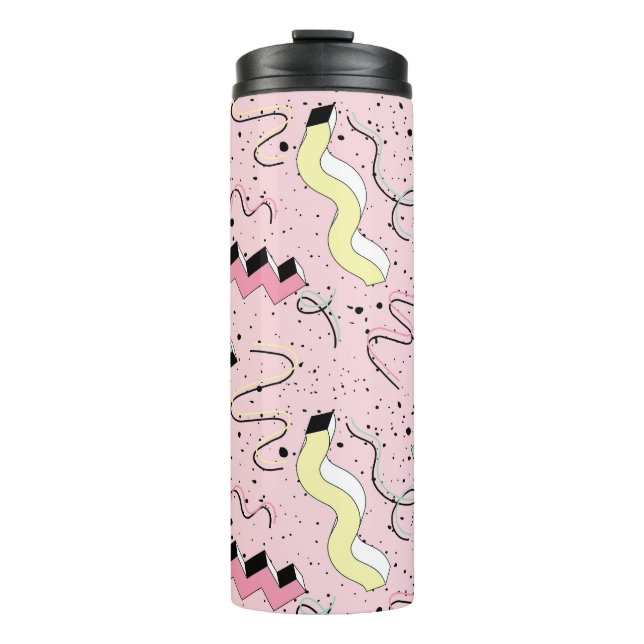 Helles abstraktes Retro-Muster, nahtlos. Thermosbecher (Vorderseite)