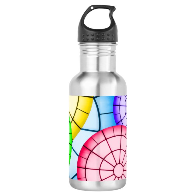 Helles Abstraktes Zirkelmuster Edelstahlflasche (Vorderseite)