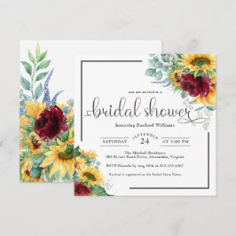 Helles Aquarell Sonnenblumen Brautparty Einladung