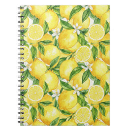 Helles Aquarell-Zitronenmuster Notizblock