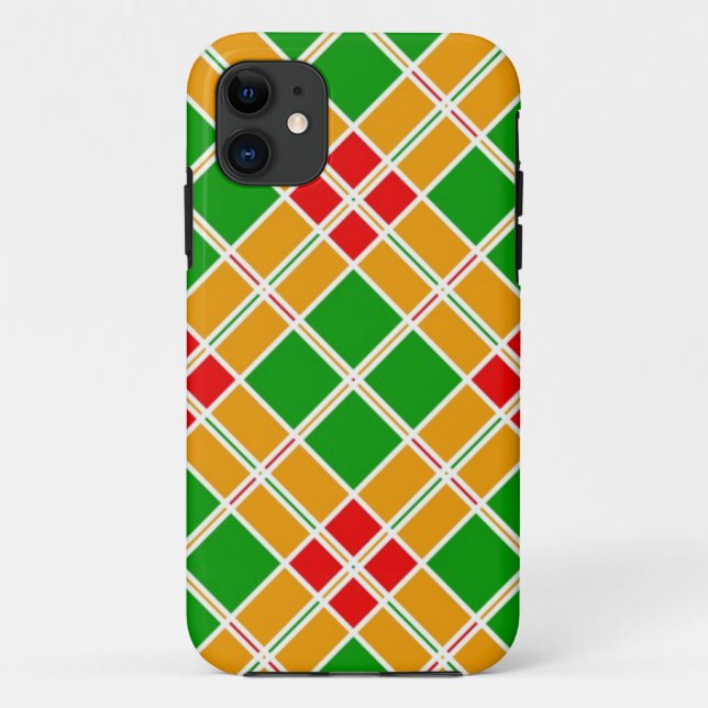 Helles Argylrotes, gelbes Muster-Zubehör Case-Mate iPhone Hülle (Rückseite)