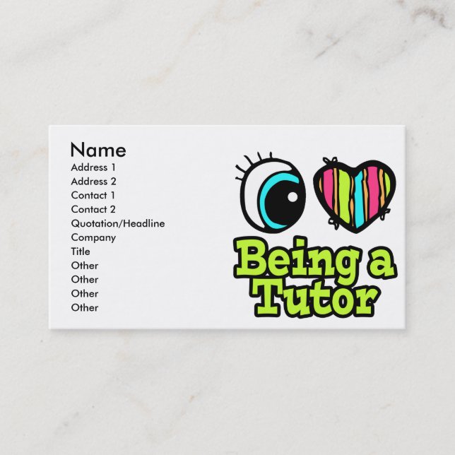 Helles Auge Herz I Liebe als Tutor Visitenkarte (Vorderseite)