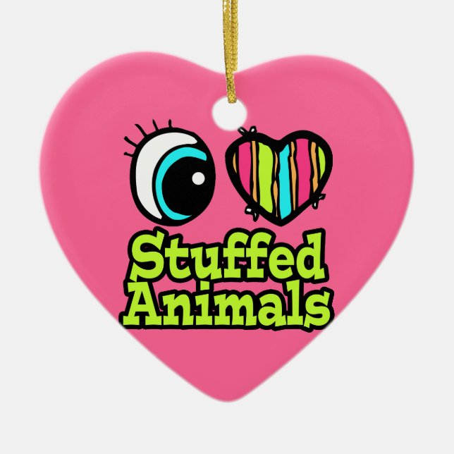 Helles Auge Herz I Liebe gestopfte Tiere Keramikornament (Vorne)