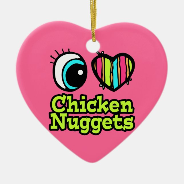 Helles Auge Herz I Liebe Hühnernuggets Keramikornament (Vorne)
