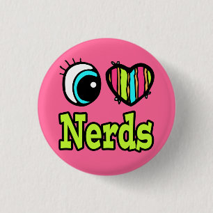 Helles Auge Herz I Liebe Nerd Button