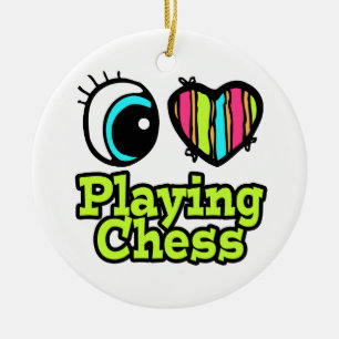 Helles Auge Herz I Liebe Schach spielen Keramikornament