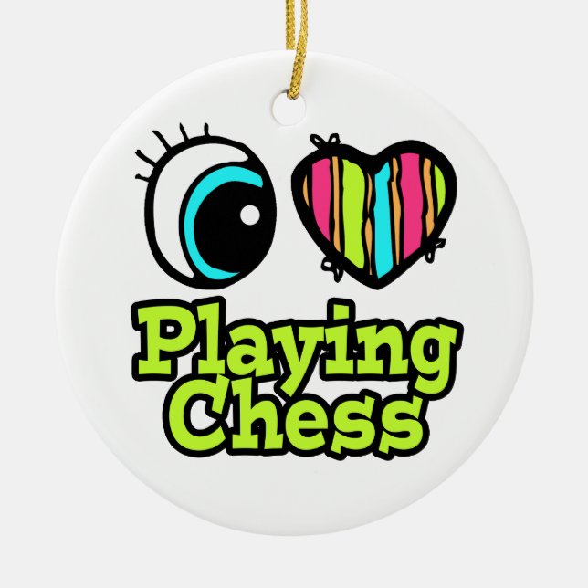 Helles Auge Herz I Liebe Schach spielen Keramikornament (Vorne)