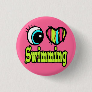 Helles Auge Herz I Liebe Schwimmen Button