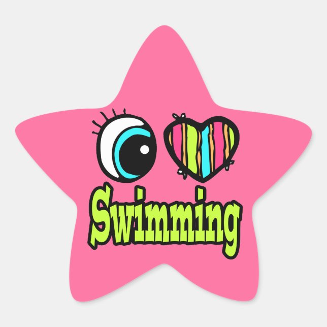Helles Auge Herz I Liebe Schwimmen Stern-Aufkleber (Vorderseite)