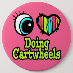 Helles Auge Herz Ich liebe es, Rad zu schlagen Button