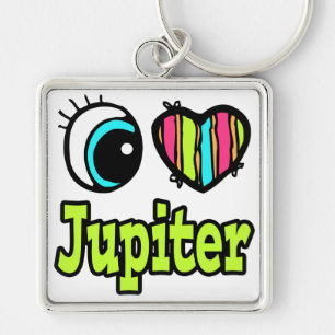 Helles Auge Herz Ich liebe Jupiter Schlüsselanhänger