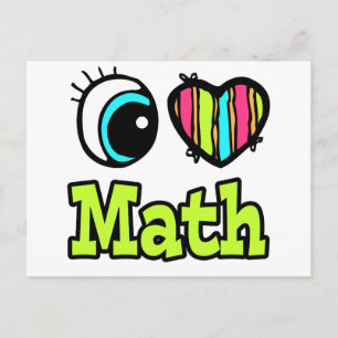 Helles Auge Herz Ich Liebe Mathe Postkarte