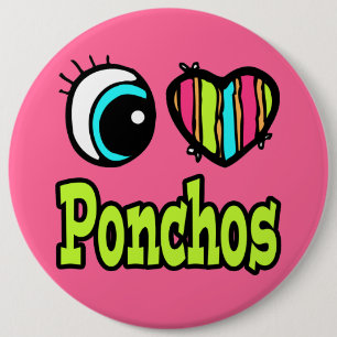 Helles Auge Herz Ich liebe Ponchos Button