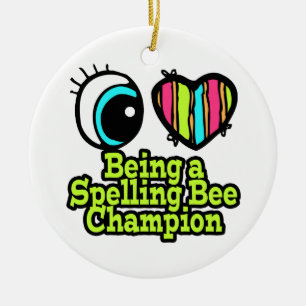 Helles Augenherz I Liebe ist ein brillanter Bienen Keramikornament