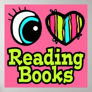 Helles Augenherz I Liebe Lesen von Büchern Poster