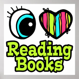 Helles Augenherz I Liebe Lesen von Büchern Poster