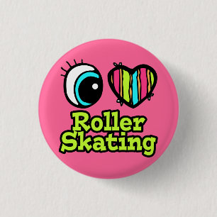 Helles Augenherz I Liebe Roller Skaten Button