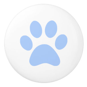 Helles Baby-Blau-Tatzen-Druck pawprint Keramikknauf