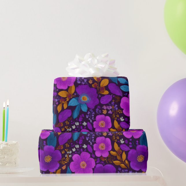 Helles Beeren-Blumen-Muster Geschenkpapier (Partygeschenke)