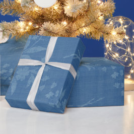 Helles Blau auf blauem Blumenmuster Geschenkpapier