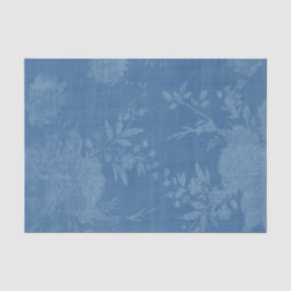 Helles Blau auf blauem Blumenmuster Seidenpapier
