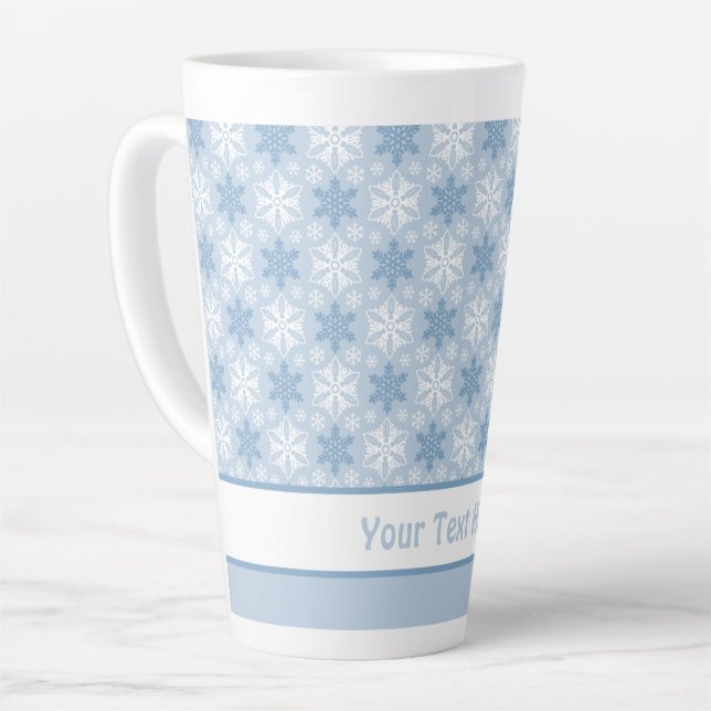 Helles Blau und Winter Weiße Schneeflocke Muster Milchtasse (Linke Ecke)