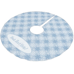 Helles Blau und Winter Weiße Schneeflocke Muster Polyester Weihnachtsbaumdecke