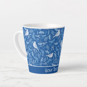 Helles Blau und Winter Weiße Vögel Blumenmuster Milchtasse