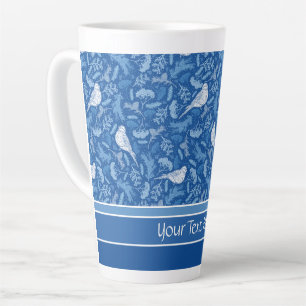 Helles Blau und Winter Weiße Vögel Blumenmuster Milchtasse