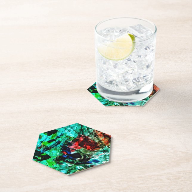 Helles blaues abstraktes Papier-Tablett. Glänzende Untersetzer (Vor Ort)