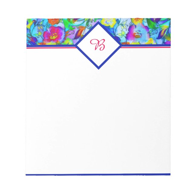 Helles blaues Blumen-Notizbuch Notizblock (Vorderseite)