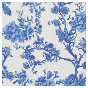 Helles Blaues Blumen-Toile-Muster Stoff
