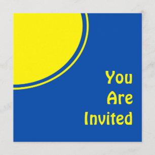 Helles blaues gelbes Mod-Party laden ein Einladung