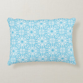 Helles, blaues, geometrisches Symmetriemuster Zierkissen