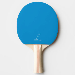 Helles blaues monogrammiertes Ping-Pong-Schläger Tischtennis Schläger