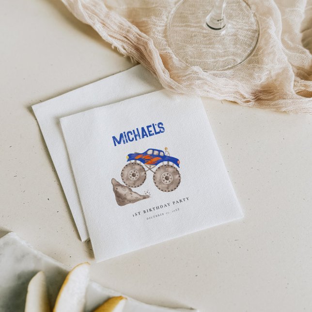 Helles blaues Monster Truck Paper Napkin Serviette (Von Creator hochgeladen)