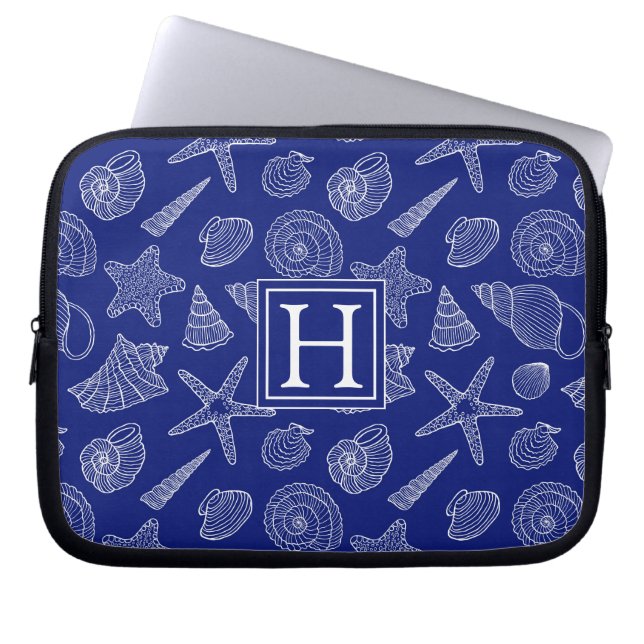 Helles blaues Muschel-Muster | addieren Ihre Laptopschutzhülle (Vorderseite)