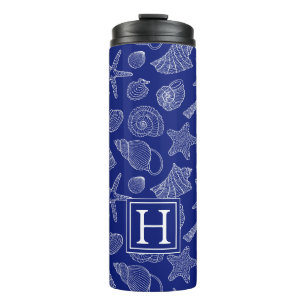 Helles blaues Muschel-Muster addieren Ihre Thermosbecher