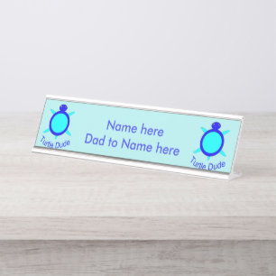 Helles Blue Turtle Typ Custom Desk-Zeichen Schreibtischnamensplakette