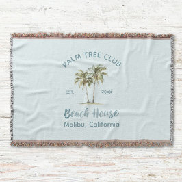 Helles Blue Wood Palm Trees Modernes Beach House Decke
