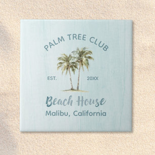 Helles Blue Wood Palm Trees Modernes Beach House Fliese