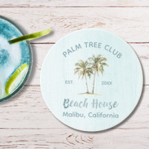 Helles Blue Wood Palm Trees Modernes Beach House