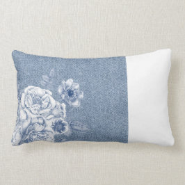 Helles Blumen-Denim-Kissen Lendenkissen