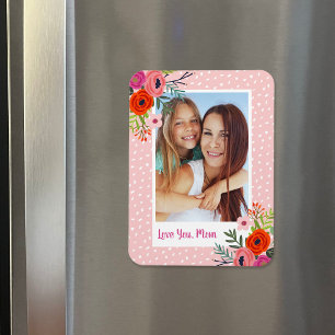 Helles, blumengewohntes Foto der Mutter Magnet