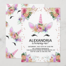 Helles Blumenhorn zum Geburtstag Einladung