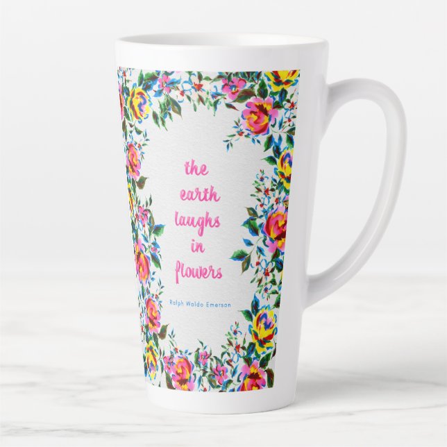 Helles Blumenlachen Dot Grid Journal Milchtasse (Rechts)