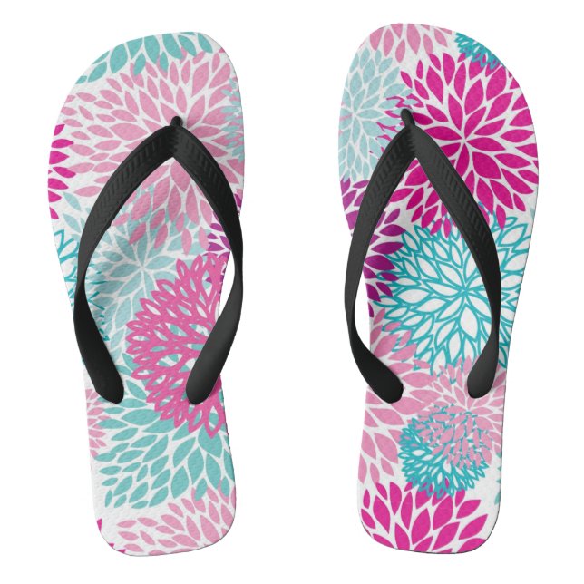 Helles Blumenmuster 2 Flip Flops (Fußbett)
