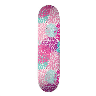 Helles Blumenmuster 2 Skateboard